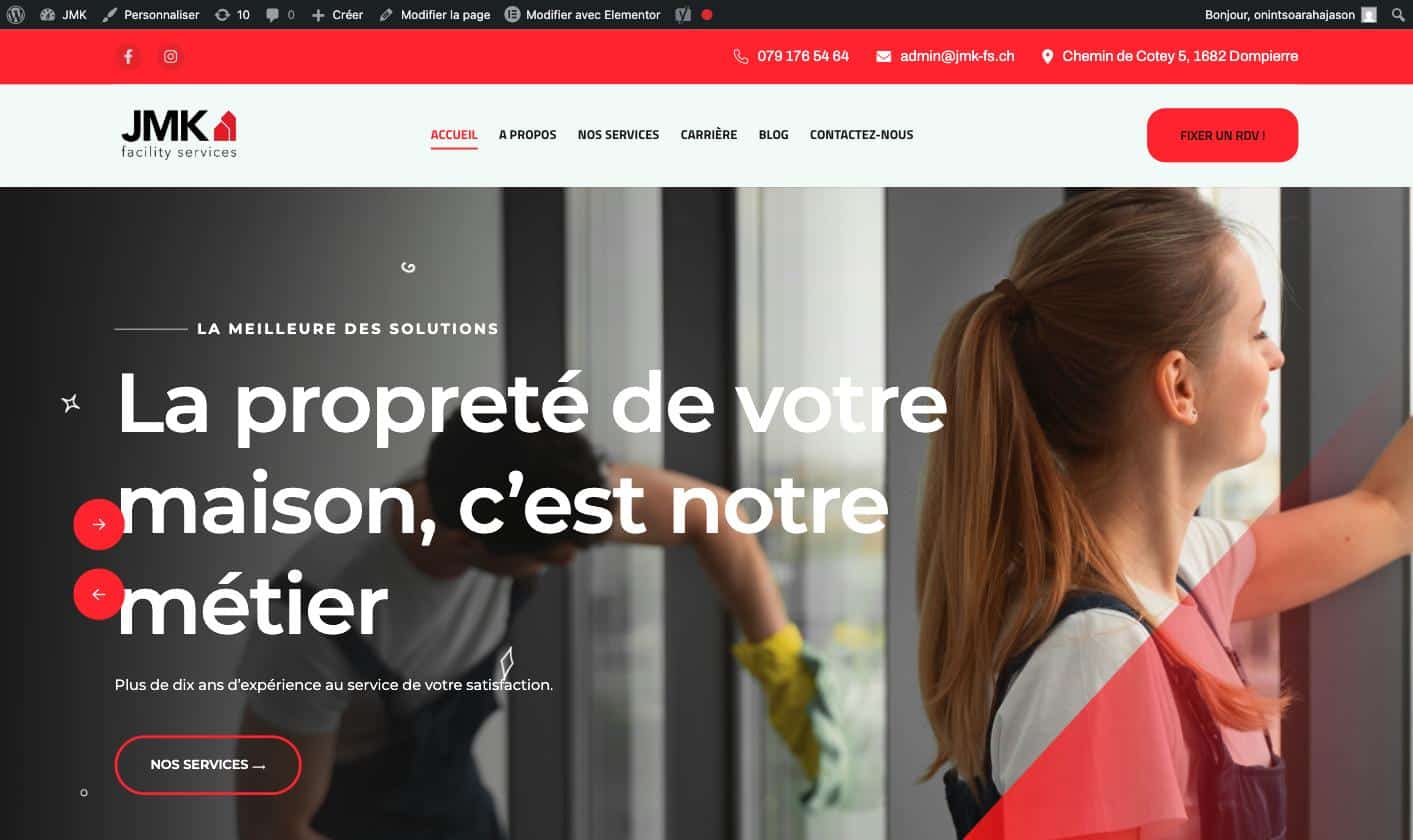 JMK Facility Services - site internet réalisé par MB Media Group