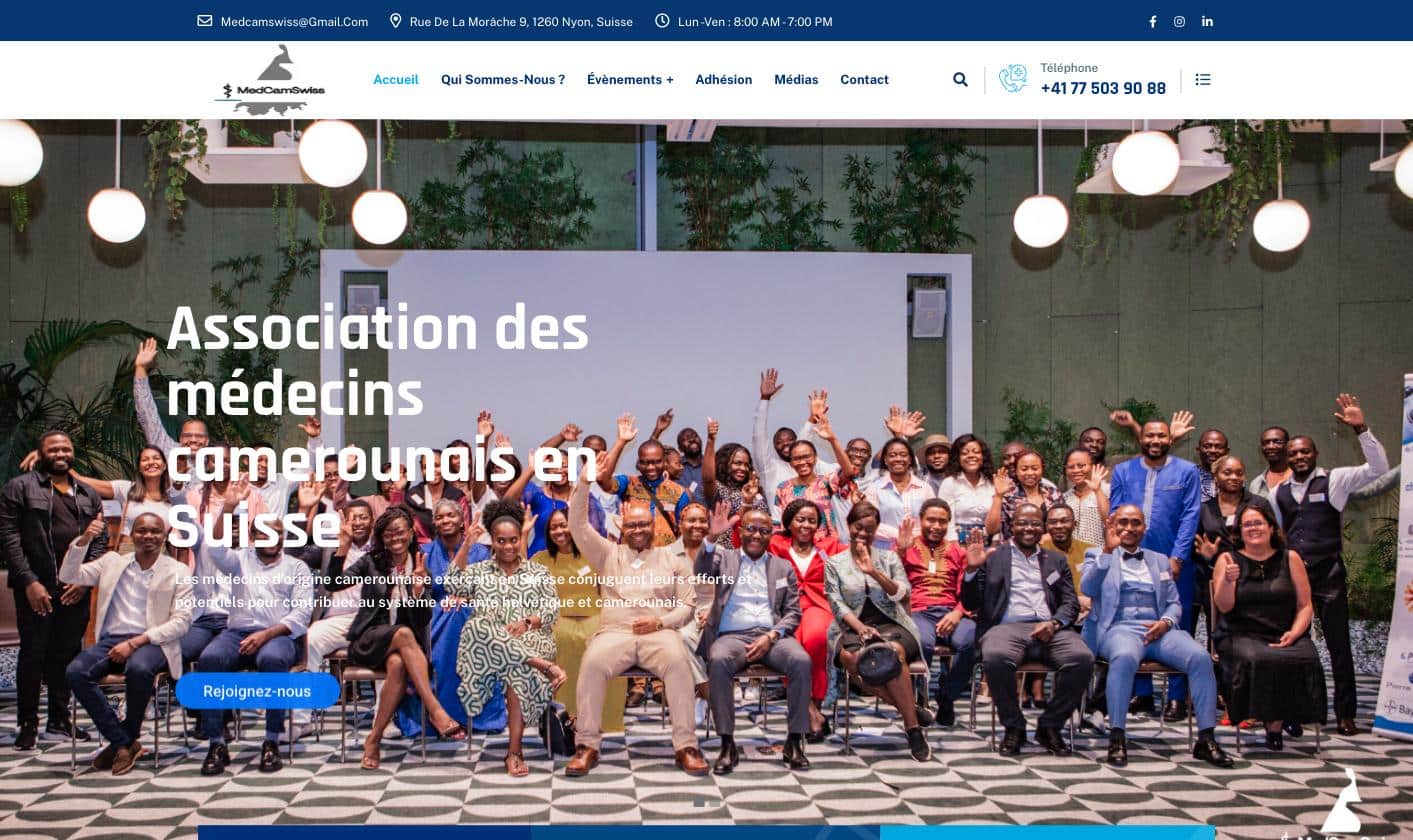 MedCamSwiss - site internet réalisé par MB Media Group