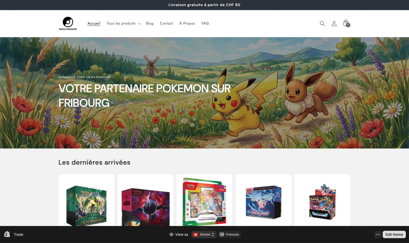 Swiss Pokéshop - site internet réalisé par MB Media Group