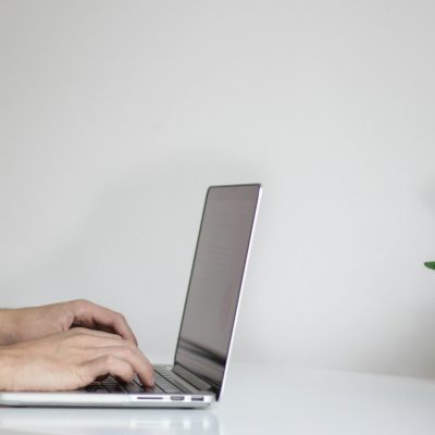 person using laptop