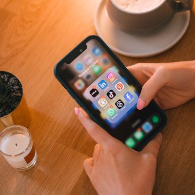 Someone is using their phone with social media apps