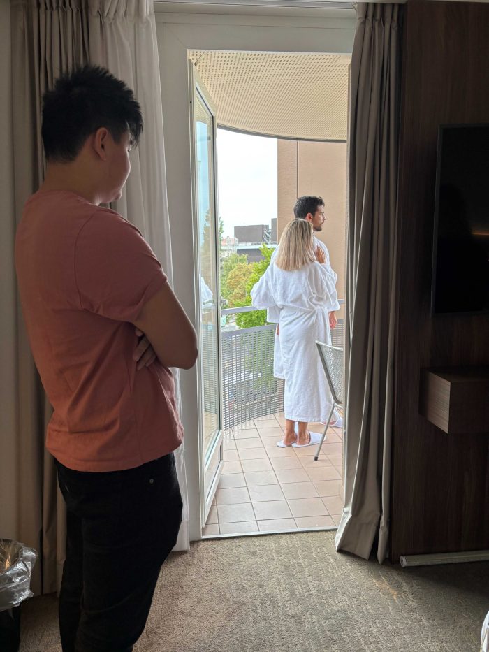MB Media Group shoot hotel balcony